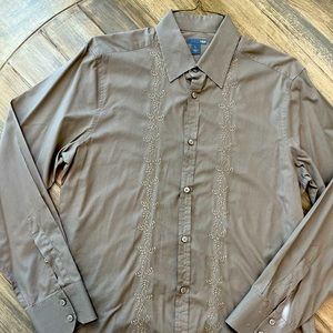 H&M men’s large button up embroidered vintage shirt